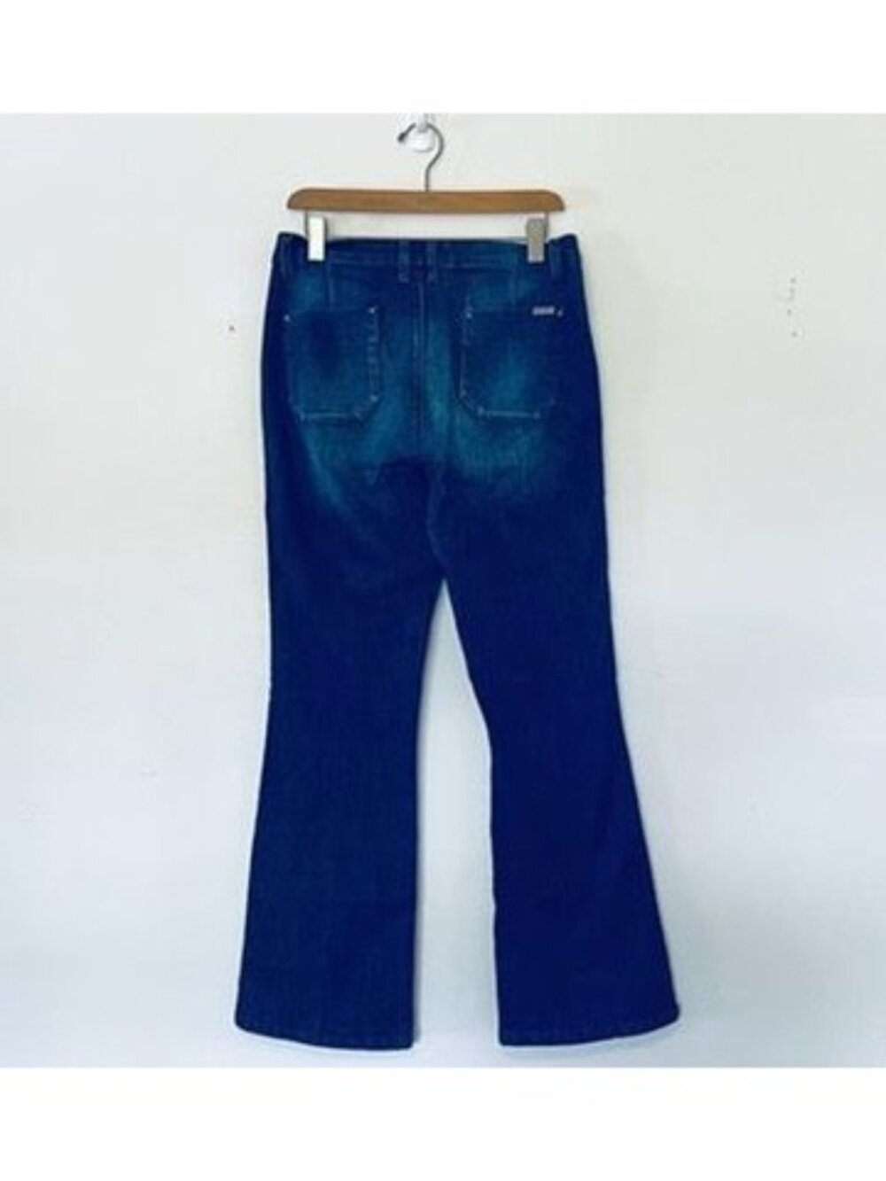 Dear John Jeans Womens 29R Flared Stretch Fit Boot Cut Classic Y2K Dark Wash - Picture 3 of 14